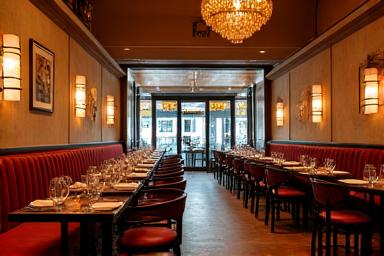 따뜻한 분위기의 식사 공간